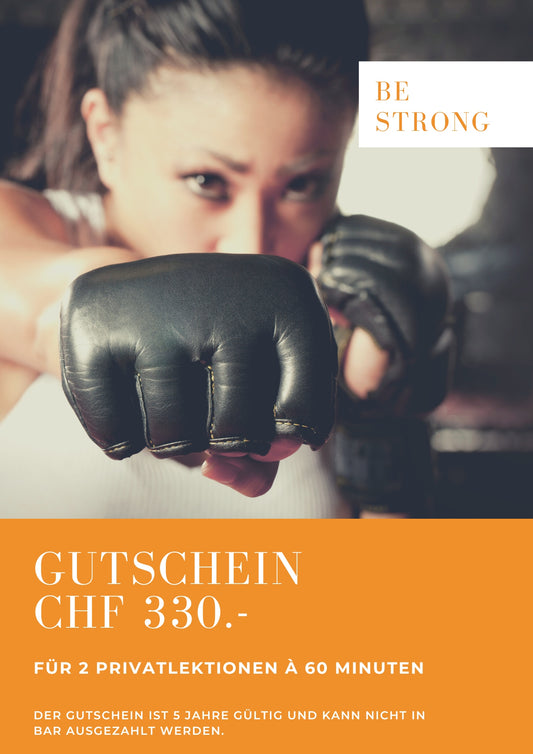 330 CHF Gutschein für 2 Privatlektionen BE STRONG à 60 Minuten