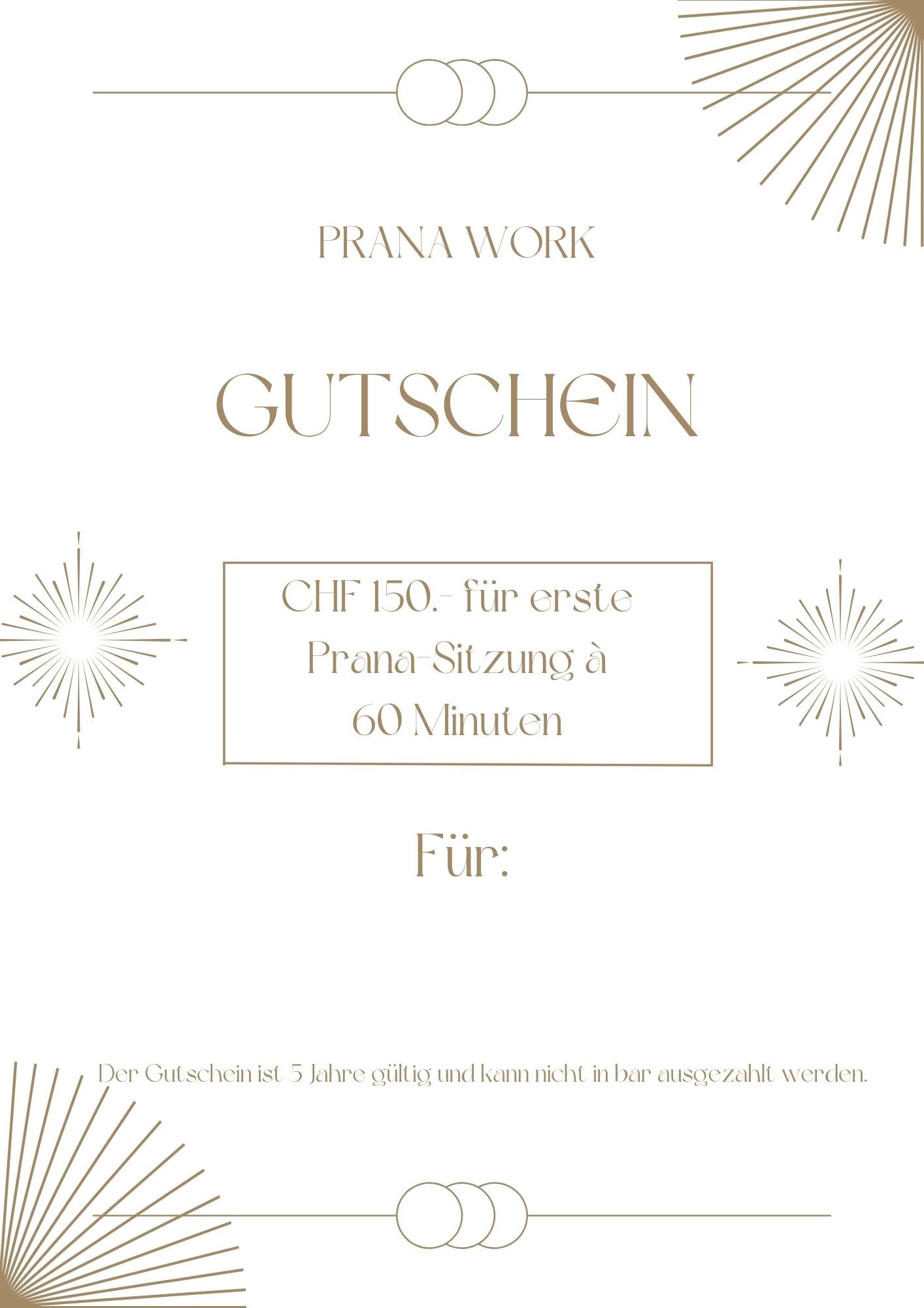 150 CHF Gutschein Pranawork Erste Sitzung