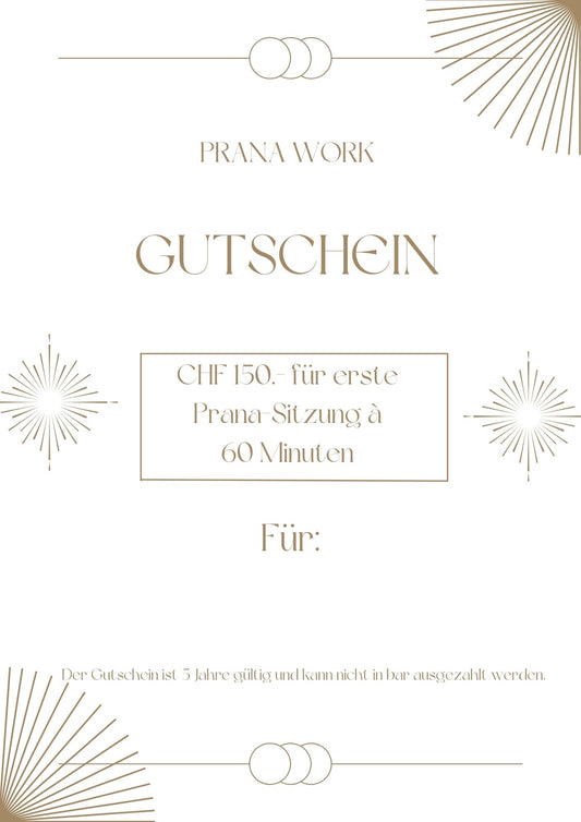 150 CHF Gutschein Pranawork Erste Sitzung